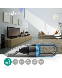 Nedis Handstofzuiger 75 W Oplaadbaar Droog Nat Li-Ion Blauw Grijs