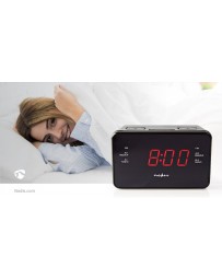 "Digitale Wekkerradio LED-Scherm 1x 3,5 mm Audio-Input AM / FM Snoozefunctie Slaaptimer Aantal alarmen: 2 / Zwart"