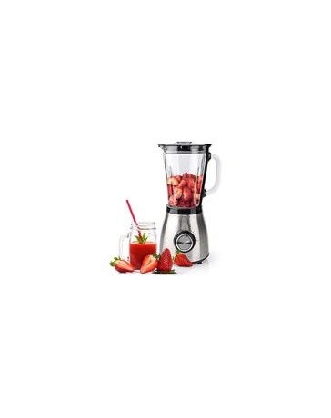 Blender 800 W 1.5 l Glas 2-Snelheden Zilver / Zwart