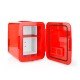 Draagbare Minikoelkast 4 l AC 100 - 240 V / 12 V Rood