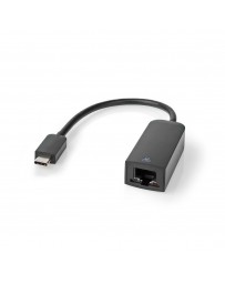 "USB-netwerkadapter USB 3.2 Gen 1 1000 Mbps USB-C™ Male RJ45 Female 0.20 m Rond Vernikkeld Vertind-Koper Zwart Polybag"