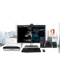 HP EliteDesk 800 G4 + 2x 24" TFT+ MK345 + speakerset + Printer M402dn + Office 2019