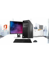 HP Z640 Workstation + 2x 24" Inch TFT + Logitech Keyboard + Mause + Printer + WiFi Adapter + Office 2019 Pro
