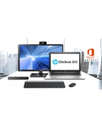 HP EliteBook 850 G4 + Dockingstation + Logitech Keyboard + 2x 24 inch TFT + Office 2019 Plus